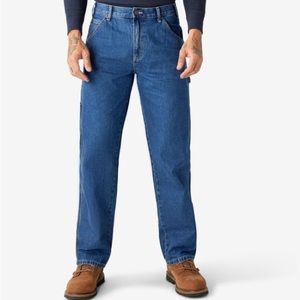 NWT dickies carpenter jeans, 44 x 30 relaxed fit stonewashed indigo blue